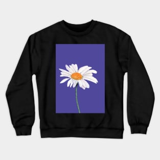 Daisy with ultra violet background Crewneck Sweatshirt